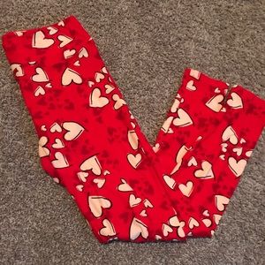 Valentine heart leggings one size
